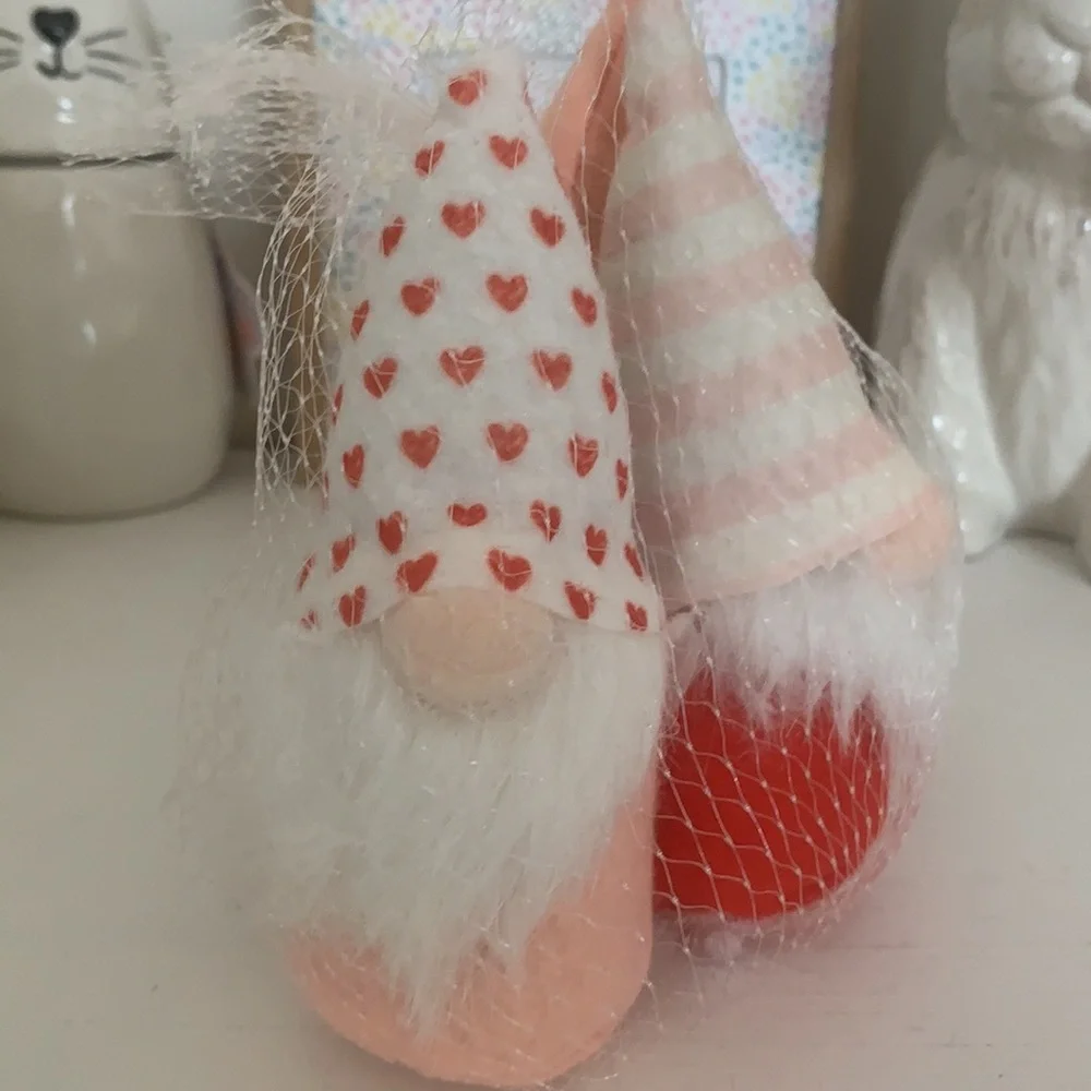 Valentine’s Day Target Spritz Fabric Gnome Figurals Set of 3.